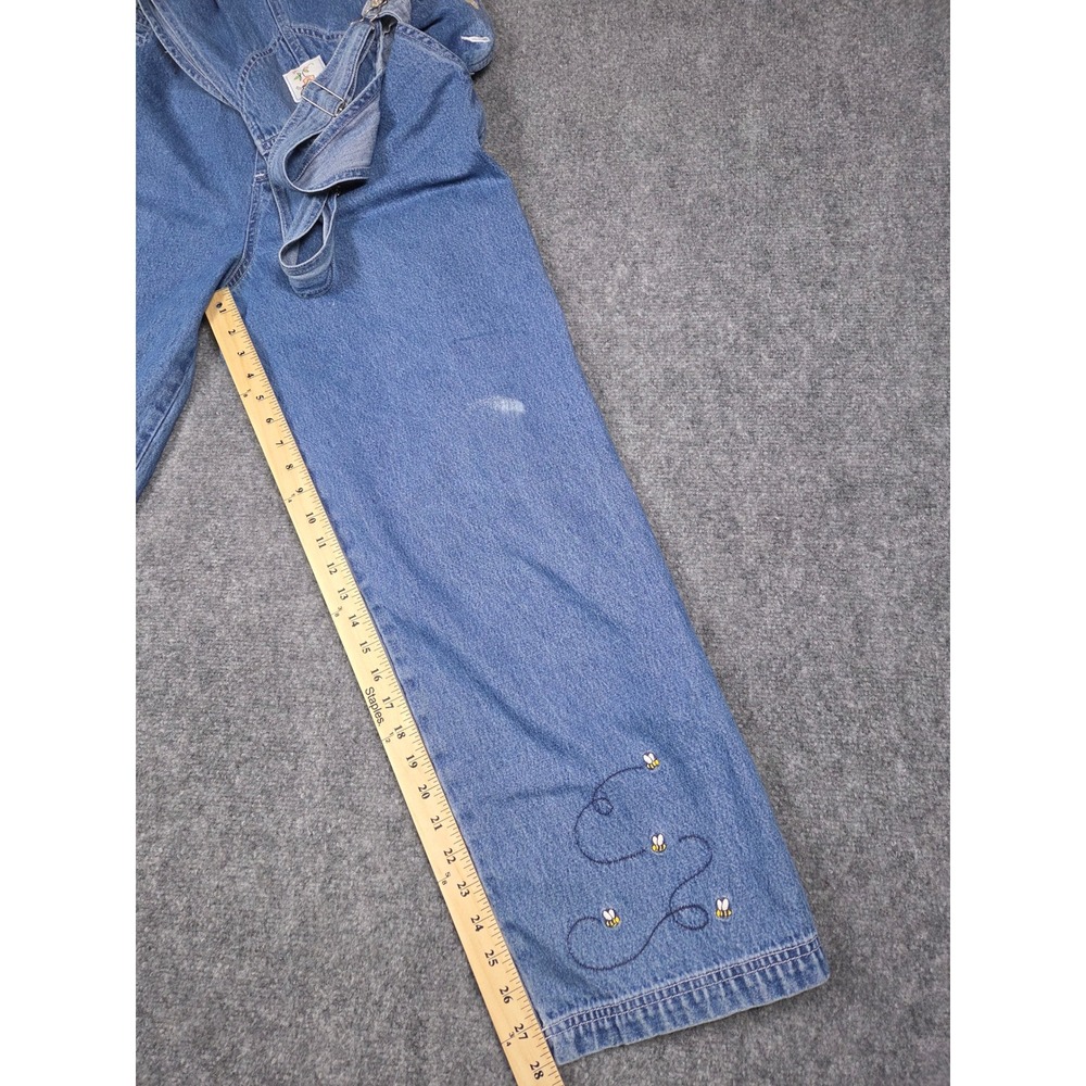 Disney Pooh Denim Overalls Womens Large Blue Winnie the Pooh Piglet Embroidered - Picture 9 of 14